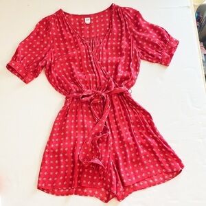GAP Romper surplice Top Flowy Red Coral Size Small